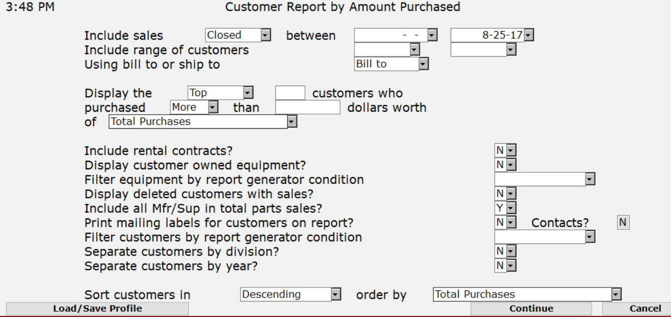 Select Customers List